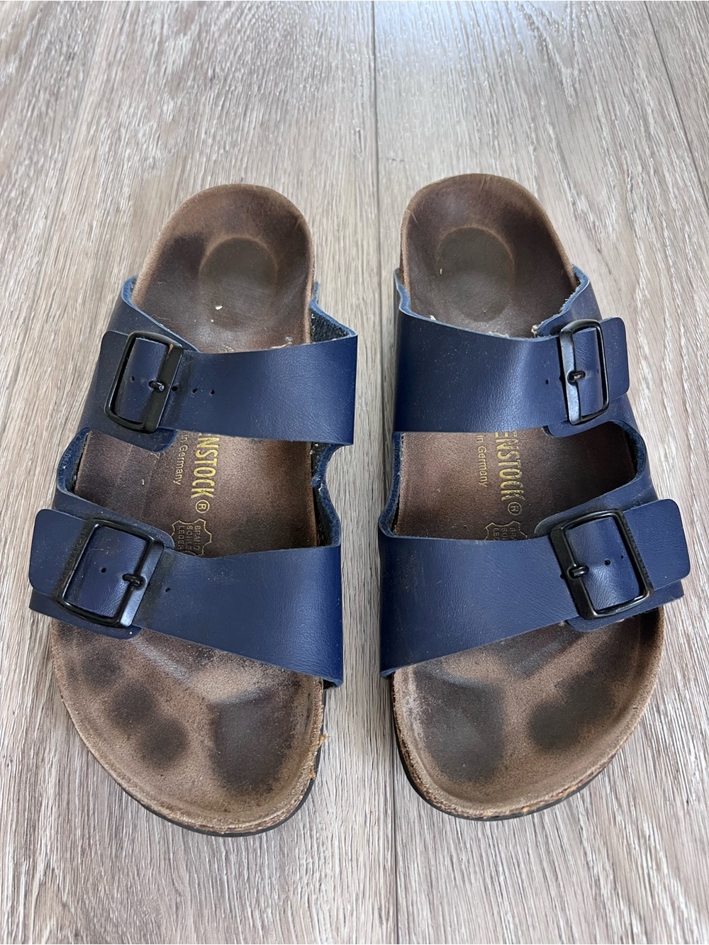 Birkenstock Arizona Blue Buckle 2 Strap Sandals - Picture 3 of 10